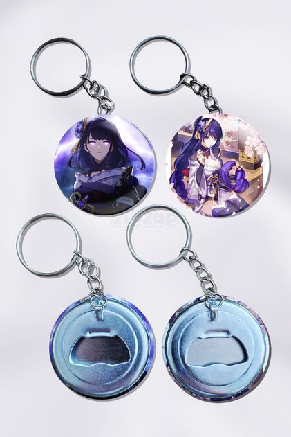 Raiden Genshin Impact Bag Ornament Keychain Charm (2 Pcs)