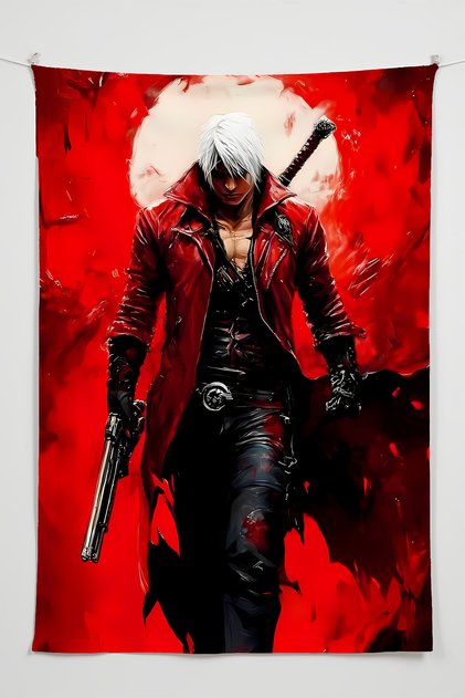Dante Devil May Cry Gamer Room Wall Covering – Anime & Fantasy Design, Setup Decor, Large Size