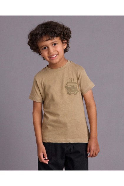 Boys Brown Graphic T Shirt