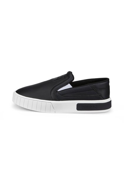 Womens Cali Star Slip-On Leather Sneakers - Black