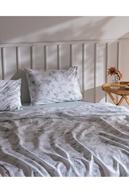 Madame Coco Tiny Çift Kişilik Ecocell Baskılı Pike Takımı - Haki