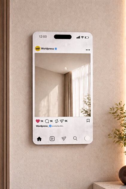 instagram temalı dekoratif ayna 15 cm X 26 cm