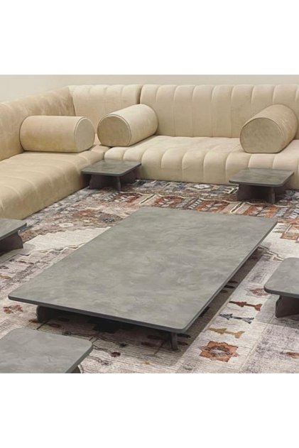 طقم طاولة أرضية 120x80 خشب لون رمادي كبيرة معها 6 خدمة