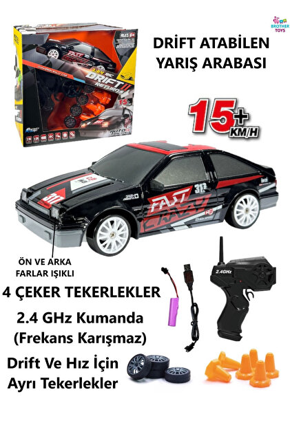 とりよりさん Brother Toys 15 Km/H Hız Yarış Arabası Şarjlı 2.4 Ghz Uzaktan