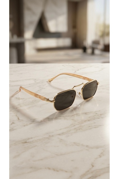 Eşref Tek Sunglasses Honey Color Handle Black Lens Uv400 Protection Glasses