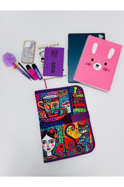 Tablet/Book/Laptop Bag 14 Inch - Frida Pattern/ Purple