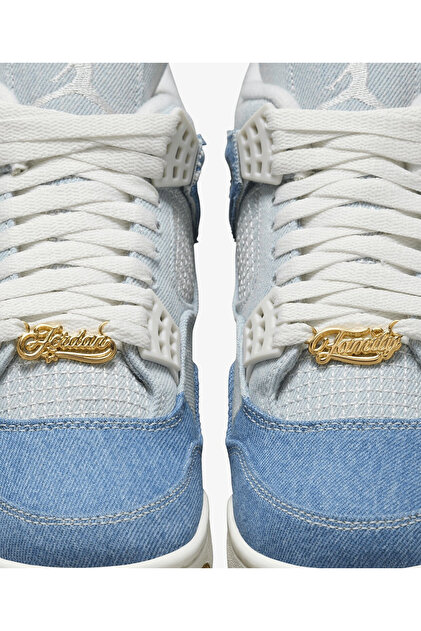 Nike Jordan Air 4 Retro TEX Denim Worn Blue Women's Bulvar Spor