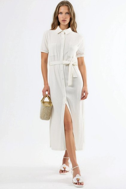 Busem Belted Midi Shirt Dress