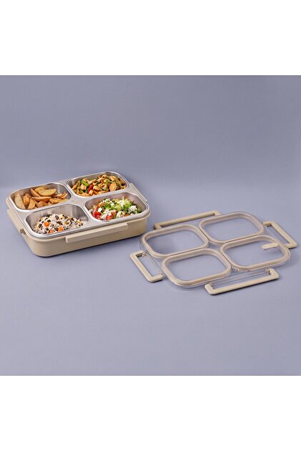 ミズINTERRISMO　19CH-111飯盒4合5個セット Aryıldız Bento Lunch Box 4 Bölmeli Beige - Fiyatı, Yorumları