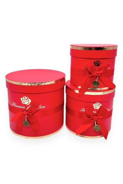 Set 3 Cutii Flowers for You cu Medalion Rosu