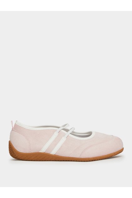 Pink Microsuede Mary Jane Sneakers