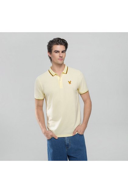 Men's Knit Collar Short Sleeve Slim Fit Embroidered Polo