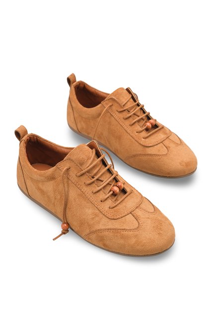 Leda Lila Kadın Sneaker 001262 Taba Süet