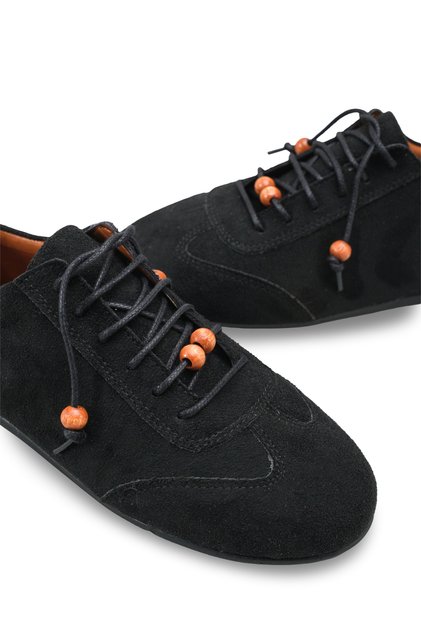 Leda Lila Kadın Sneaker 001262 Siyah Süet