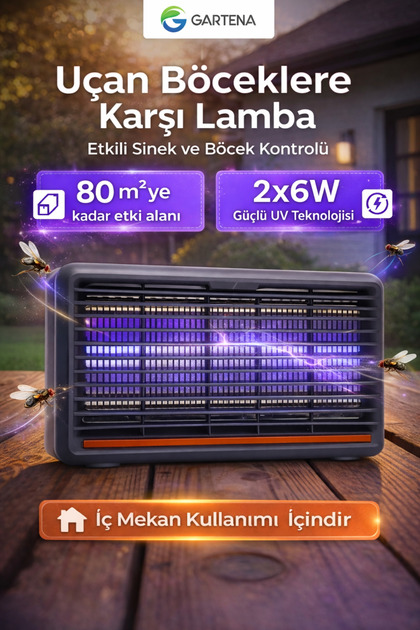 Xolo Sinek Cız Cihazı 2x6W Mor Led Işıklı Sinek Öldürücü Cihaz
