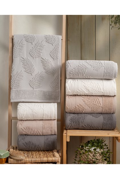 Buldan Production Dowry Deluxe Jacquard Petra 4-Piece Bath Towel I 70X140