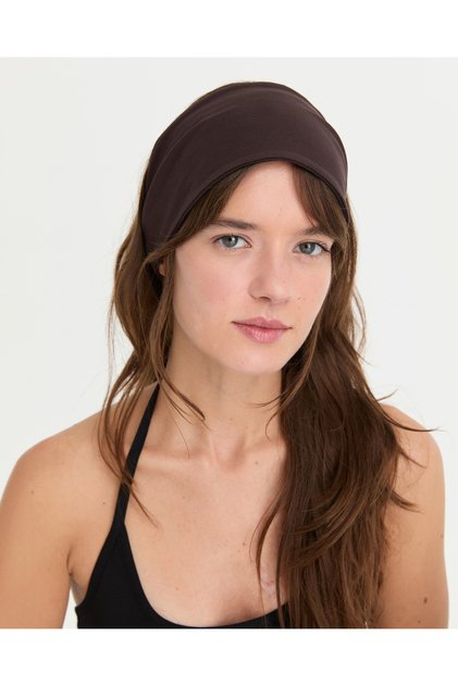 Brown Ecovero â„¢ Viscous Flexible Bandana Wide Hair Band