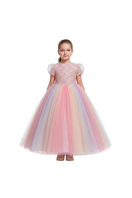 D' Daniela - Puffy Elegant Lace Tulle Party Dress - Multicolor - 3Y to 12Y