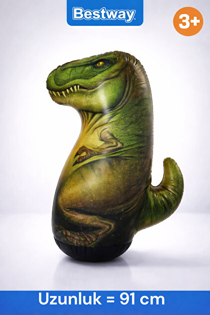 Fidan oyuncak Dinozor Desenli Şişme Hacı Yatmaz Oyuncak 112 cm