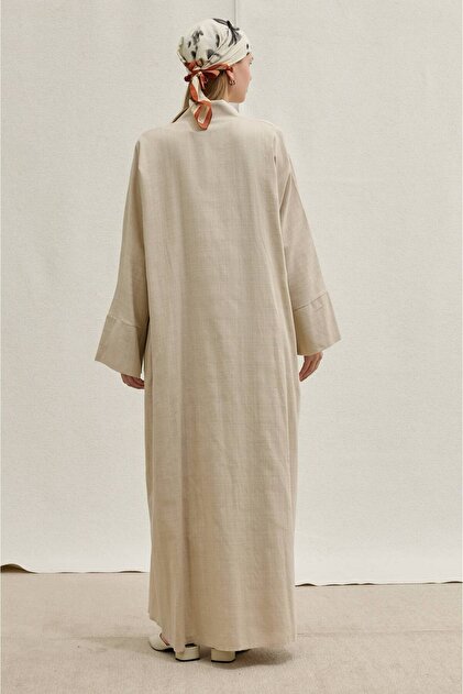 LEYLA STORE Linen Touch | Keten Dokulu Abaya Takımı - Fiyatı