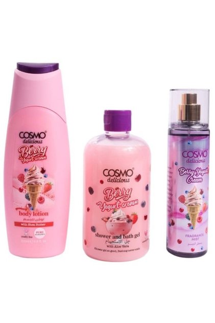 Berry Yogurt Cream Body Care Set Delights 3 Pieces