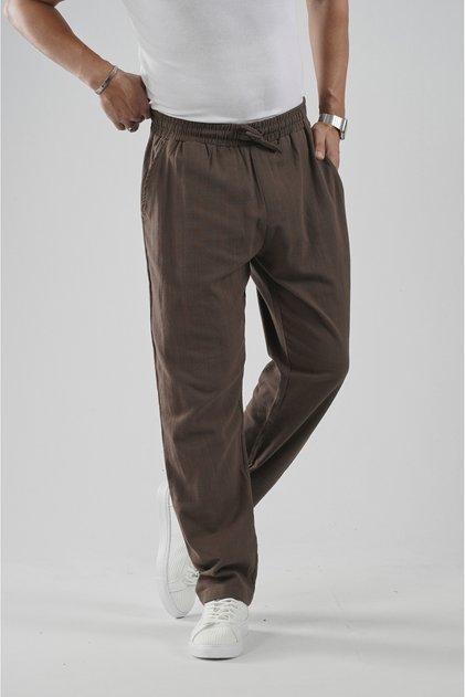Trend Biz Regular Fit Cotton Linen Elasticated Trousers