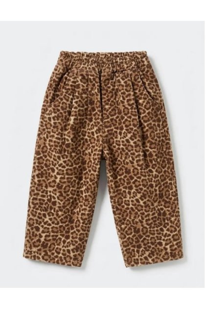 Leopard print balloon denim girl's clothing