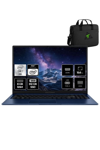 ASUS Vivobook 15, Intel Core 7 (150U), 8GB DDR5, 512GB SSD Windows