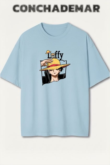 Μπλουζάκι One Piece Luffy με στάμπα, Premium Oversize από βαμβάκι