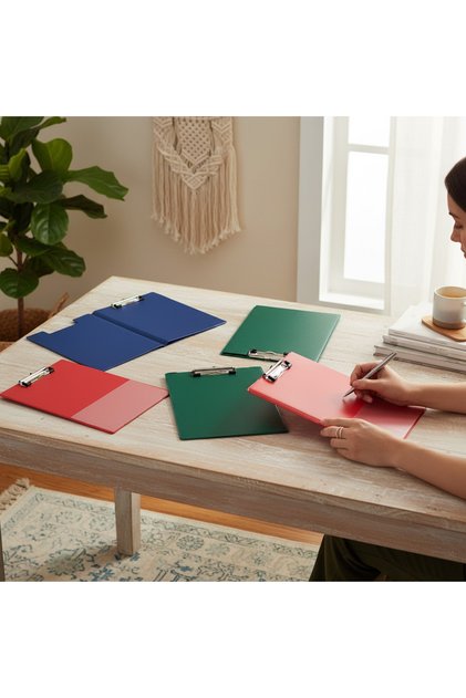 Clipboard dublu A4 cu husă, suport rigid, culoare aleatorie