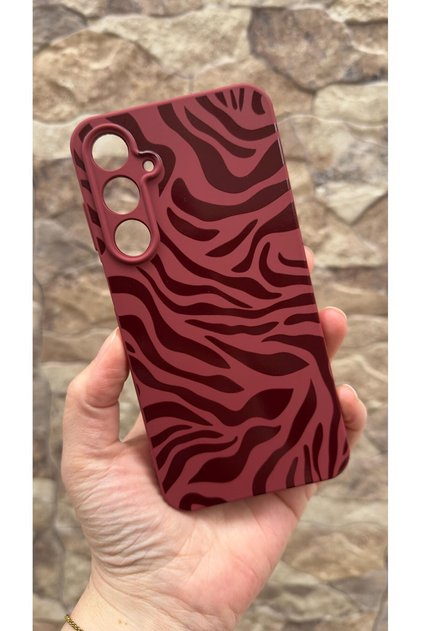 Samsung Galaxy A55 Compatible Zebra Patterned Silicone Shock Absorbing Classic Protective Rubber Case