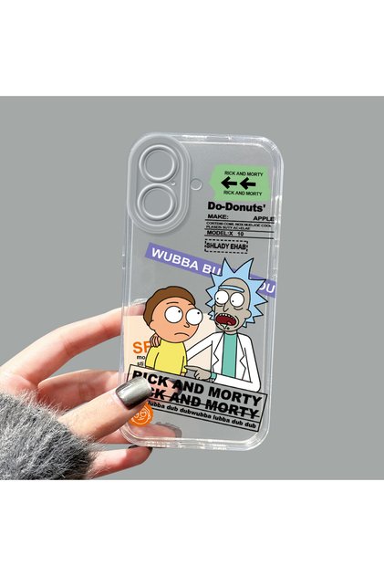 iPhone 16 Compatible Camera Protected Anti-Shock Aesthetic Print Patterned Transparent Silicone Case