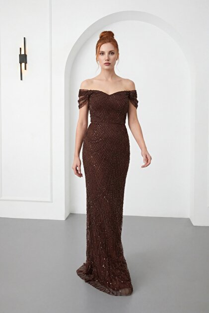 wedding guest brown dress Cocoa Charm Boat Neck Tiered Ruffle Dress  Expectations Too