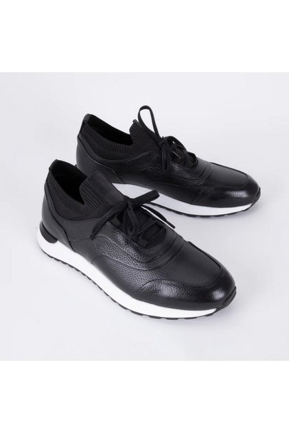 D546T Men's Sneaker Sports Shoes, Genuine Leather & Knit Upper, Eva Sole for Daily Use