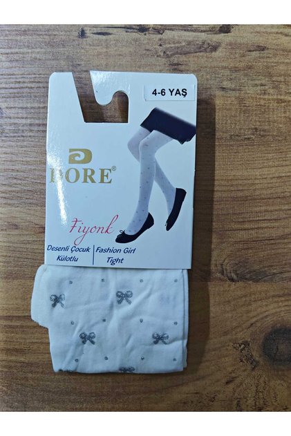 Girl's Mus Socks with Glitter Print and Bow Pattern Micro 50 Den Pantyhose