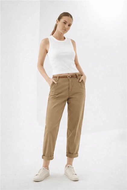 Belted Camel Women's Trousers 26Y0107K1