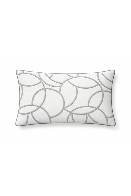 Throw Pillow Cover Embroidered Decorative – Modern Gray Navy Blue Throw Pillow Living Room