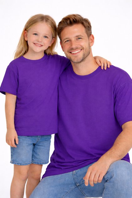 Father Daughter Combination Oversize T-Shirt Twin T-Shirt Plain. Printed (Single Price)