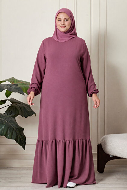 open lace back dress Modest Muslim Women's Luxe Pleated Evening Formal Dress G761 main image 0
