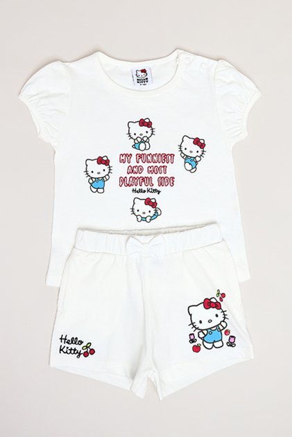 Hello Kitty Print T-Shirt and Shorts Set
