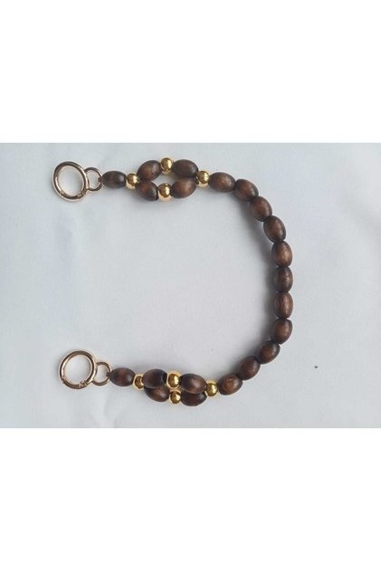 43 cm Spring-Loaded Ring with Wooden Beads Bag Sapi-Single