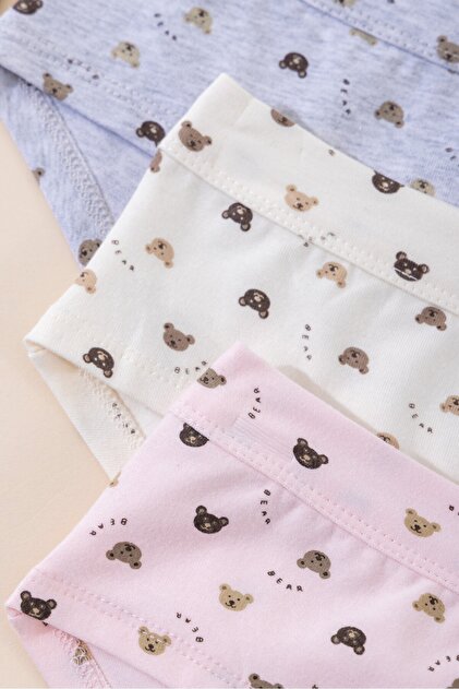 Young Girl's Cotton Colorful Panties 3-Pack 7828 Colorful