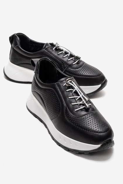 Solire Women's Genuine Leather Sports Shoes Black