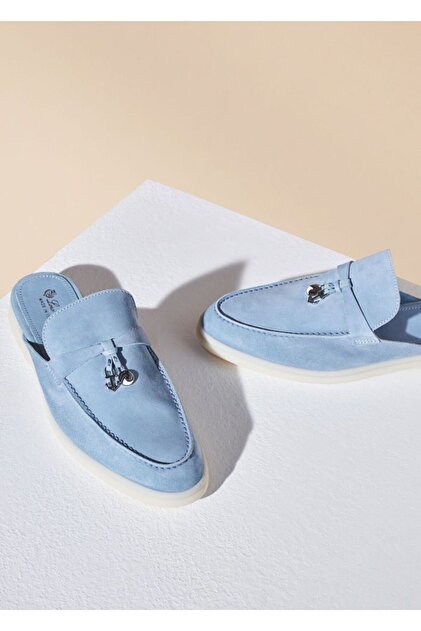 LORO piana summer walk sky blue women's loafer- Trendyol
