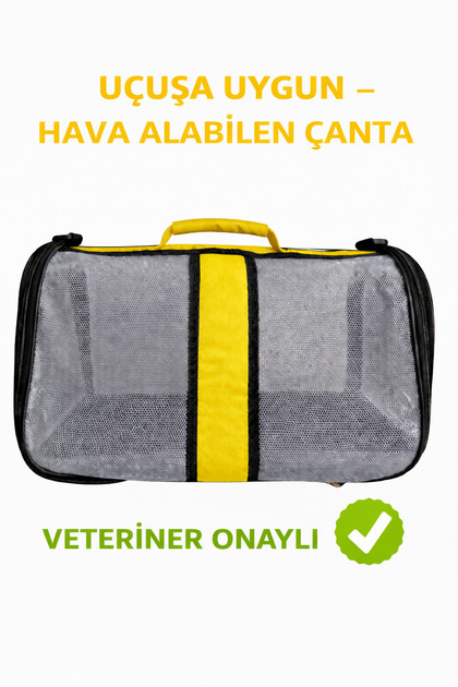 Hava Alabilen Kedi Köpek Taşıma Çantası - Uçak İçin Uygun 10KG Kapasiteli