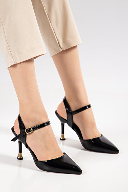 slim fit dress slacks Sabina Black Leather Loafers – Chic Women's Shoes with Gold Detail – The  Sōl Collective main image 0