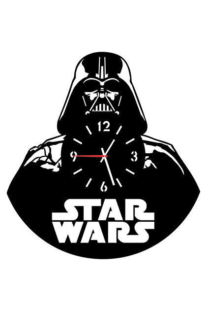 Eom Star Wars Wall Clock, Darth Vader Black Edition, Diameter 35