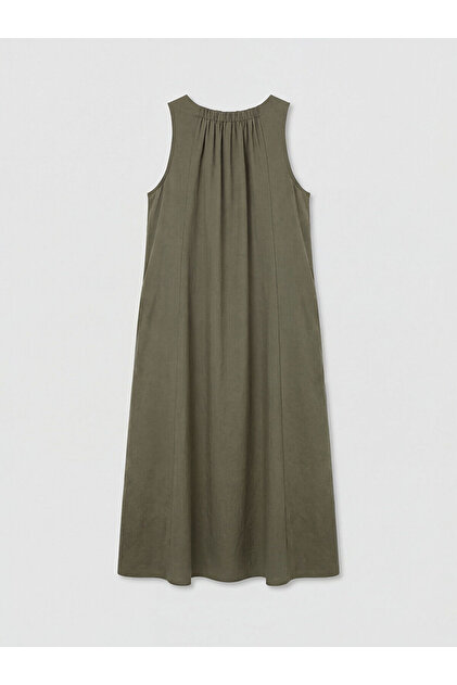 LC Waikiki Lcw Comfort Green Oval Neck Modal Blended Dress with Nevavm  Difference - S6D099Z8-Cyw- Trendyol