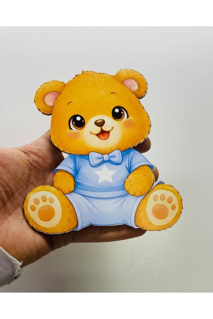 UV Baskı Ahşap(Mdf) Ayı 15 cm, Kapı Süsü Süslemeye Kullanımına Uygundur.