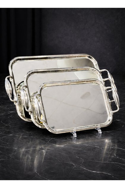 Tebasi Steel Set of 3 Matte Silver 3 Sizes | With Modern Design Rectangular and Stylish in Shape High Quality